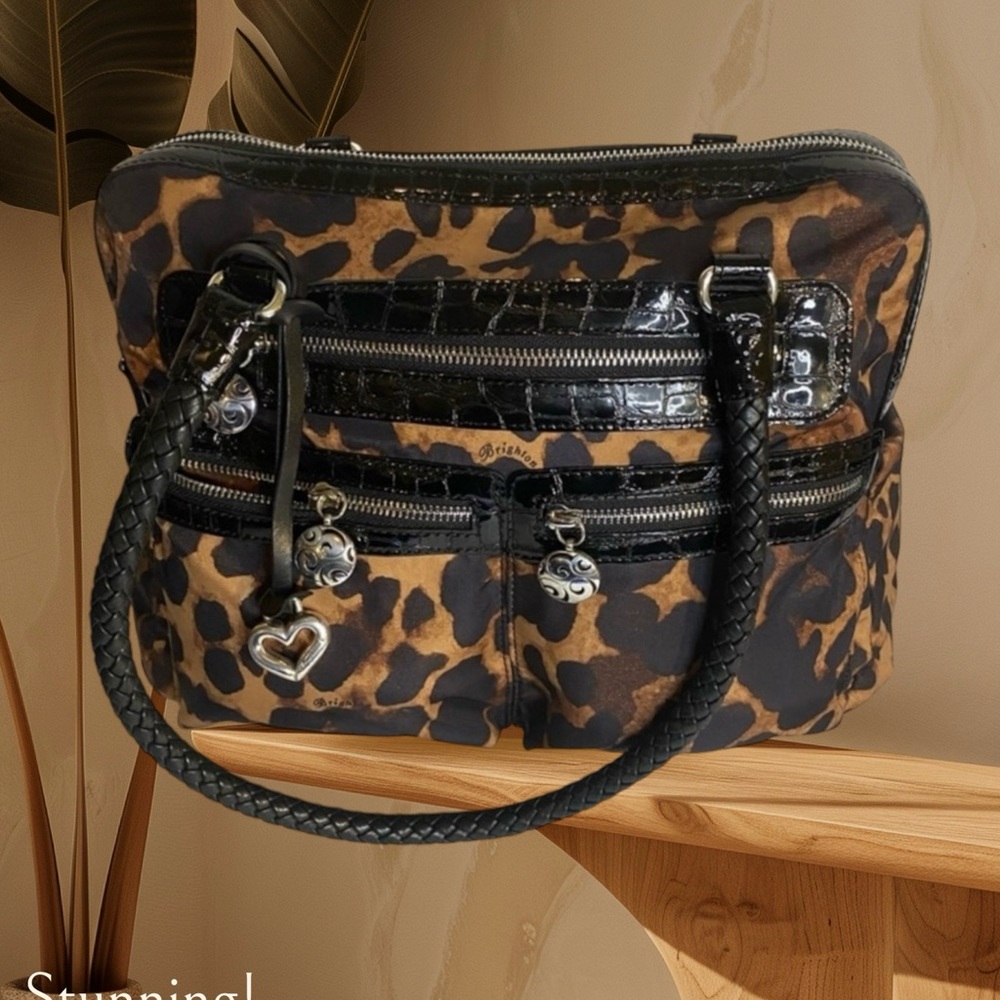 Brighton Women's Patent Leather Animal
Leopard Print Shoulder Handbags